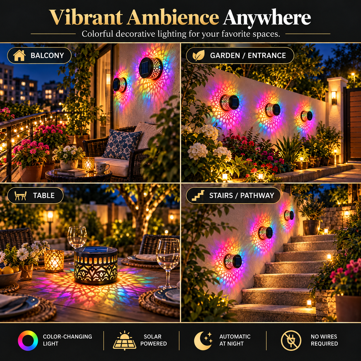 Solar Mandal Light for Diwali Decoration – Outdoor Wall Light for Balcony & Garden (Pack of 1)